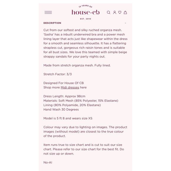 House of CB Sasha Raisin Midi Dress Size Medium 2350 - Picture 7 of 13